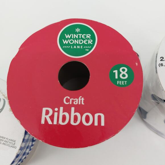 Blue Ribbon Lot Set of 4 Gingham Polkadot Solid Silver Metallic - Picture 6 of 9